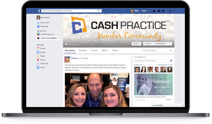 Join the Cash Practice Facebook Community to stay informed and to interact with other Cash Practice System Members