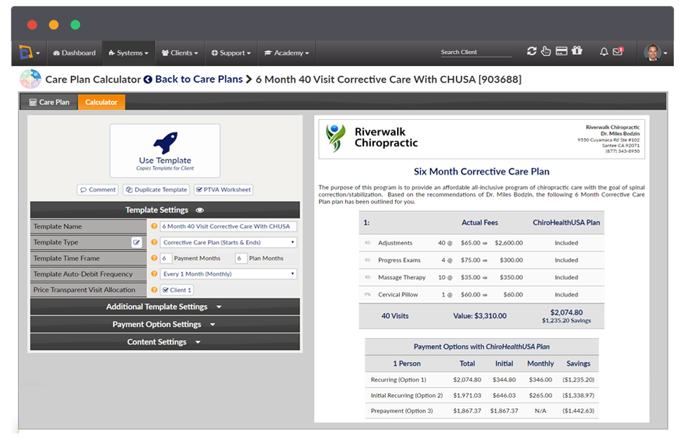 Estimate insurance benefits for your affordable payment plan agreements with the Insurance Visit Estimator - Care Plan Calculator - Cash Practice Systems