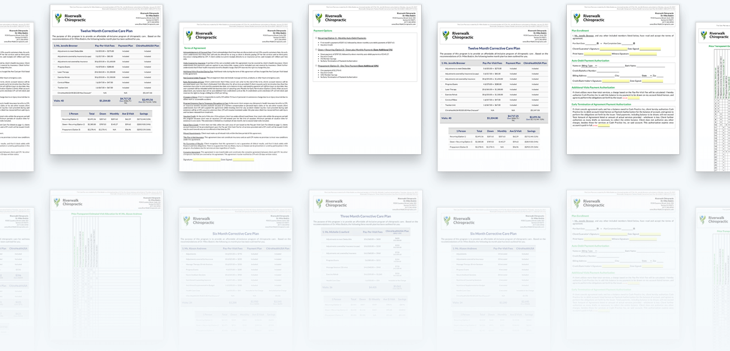 Affordable payment plan templates can be customized - Care Plan Calculator - Cash Practice Systems