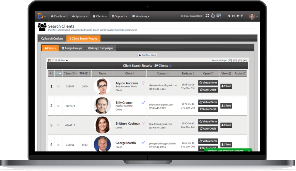Client Search Engine - Client Tracking Software - Cash Practice Systems