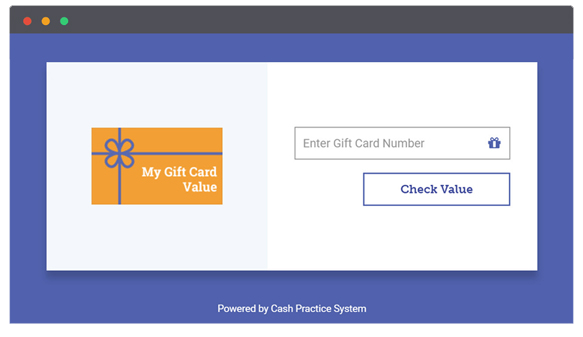 MyGiftCardValue.com - Cash Practice Systems - Gift Card Program