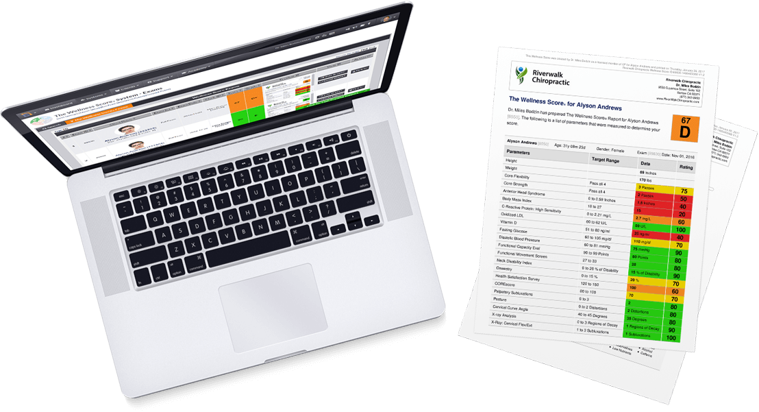 The Wellness Score Report on computer screen is impressive | Cash Practice Systems