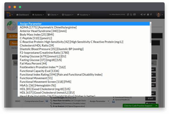 Many biomarker tests included with The Wellness Score software | Cash Practice Systems